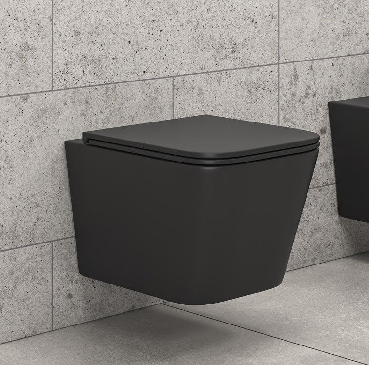 GEBERIT Delta50 Black с тоалетна Karag LT 057E Tornado Black Matt - окачена черна матирана тоалетна за баня KERANOVA