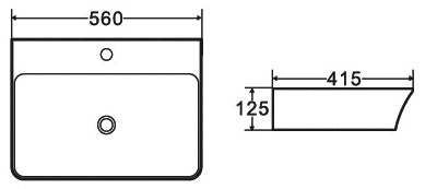LT 2259 56x41,5 см. Мивка за монтаж върху плот 56x41,5x12,5 см, онлайн магазин за обзавеждане за бани KERANOVA