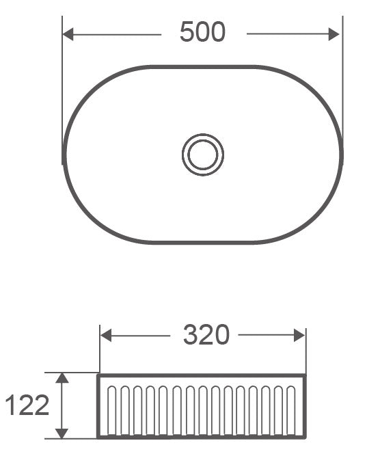Купа LT 2285 50х32 см. мивка купа за монтаж на плот, размери 50x32x12,2 см, онлайн магазин за обзавеждане за бани KERANOVA