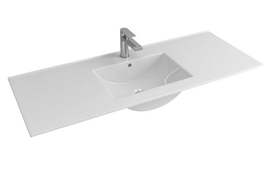 Мебелна мивка LT-7506-120 120,5х47 см. бяла правоъгълна мивка за мебел, монтаж в мебел, от Гърция – онлайн магазин за обзавеждане за бани KERANOVA