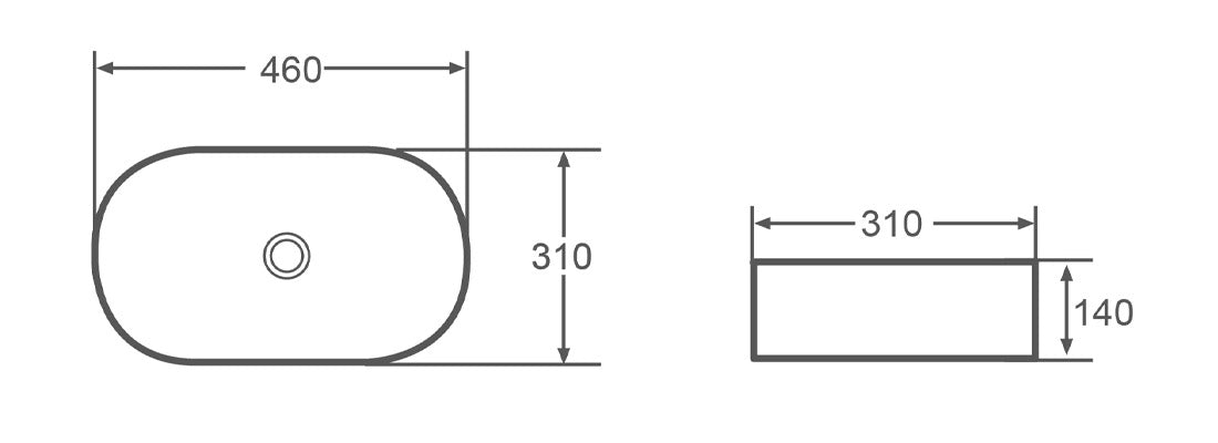 LY 3281 46х31 см. мивка купа за монтаж на плот 46x31x14 см, онлайн магазин за обзавеждане за бани KERANOVA