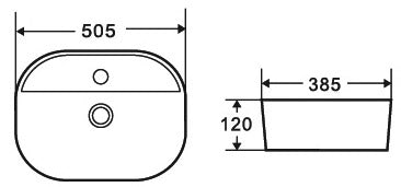 LT-2202 50,5х38,5 см. Овална мивка за монтаж върху плот, размери 50,5x38,5x12 см – онлайн магазин за обзавеждане за бани KERANOVA