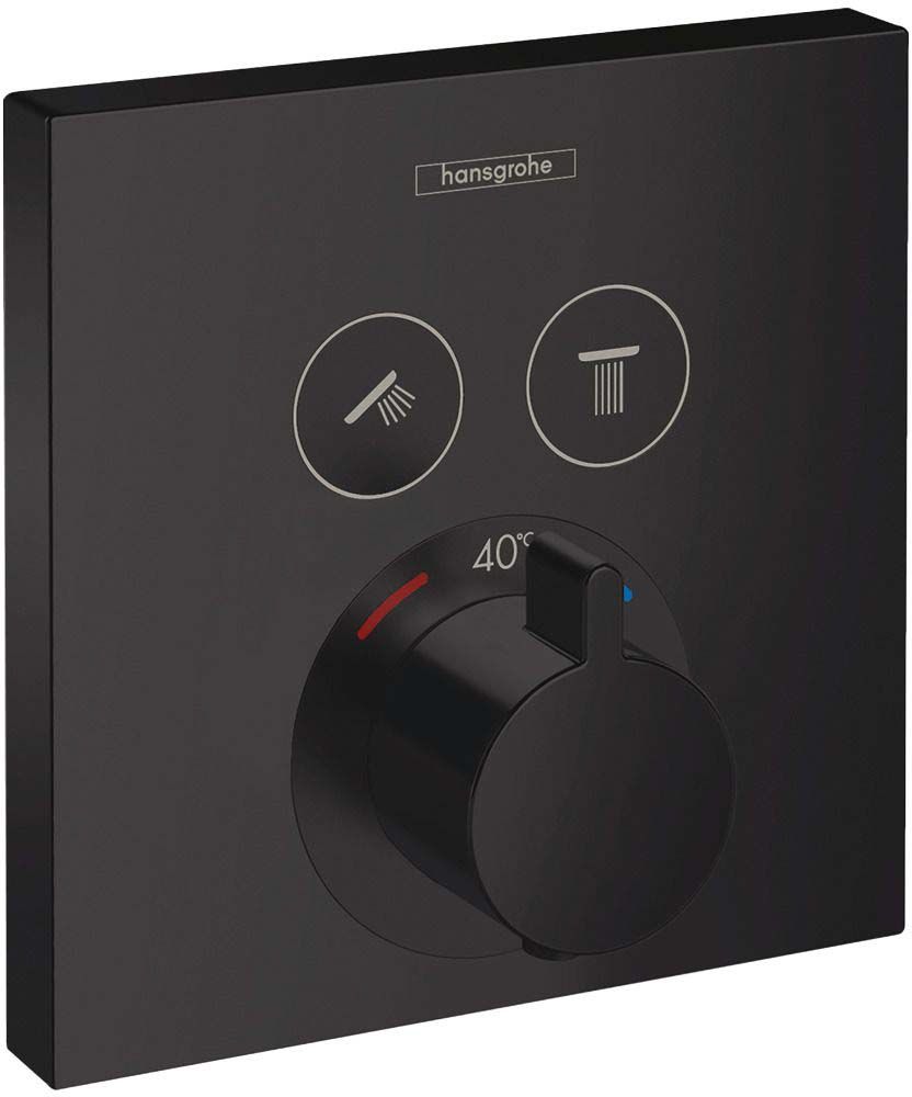 Hansgrohe Luxury Shower SET black matt вграден термостатен панел черен мат за душ с бутон Select онлайн магазин KERANOVA
