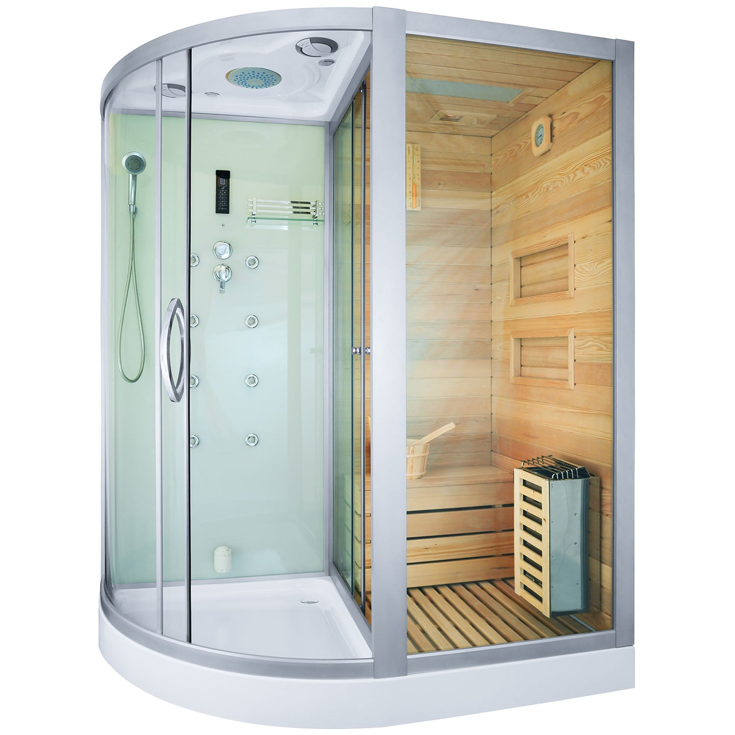 Парна душ кабина със сауна MO-1751W TRIO 180х110 см.
