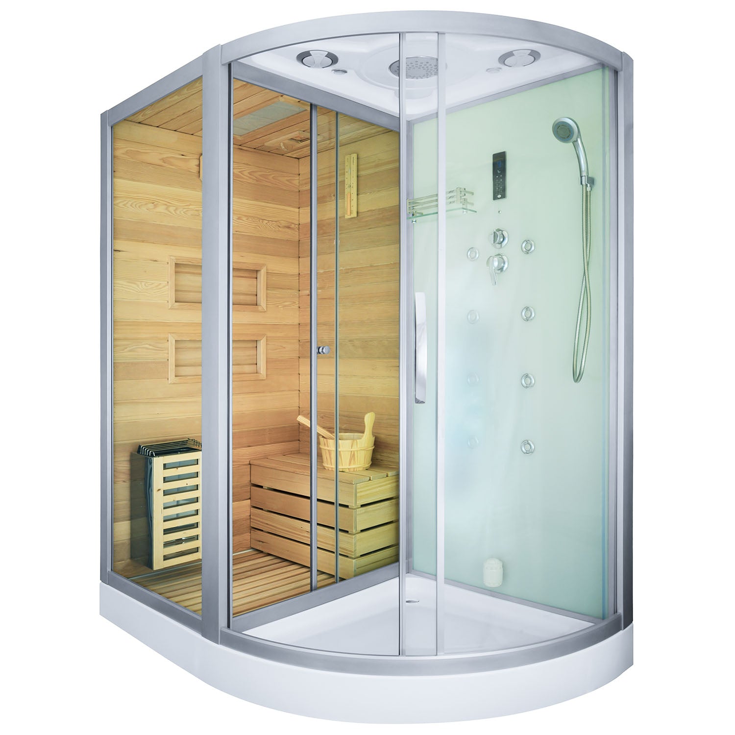 Парна душ кабина със сауна MO-1751W TRIO 180х110 см.