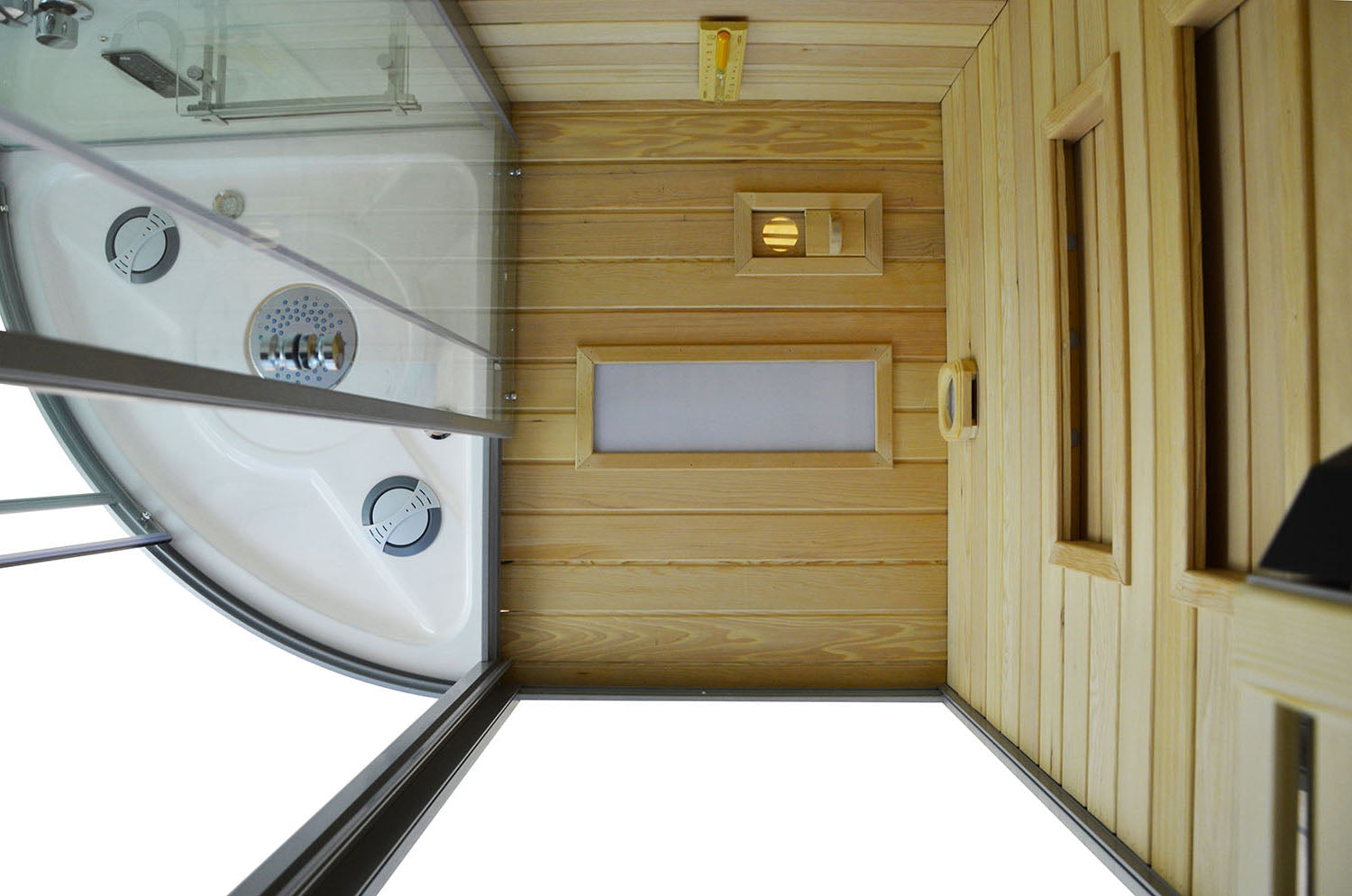 Парна душ кабина със сауна MO-1751W TRIO 180х110 см.