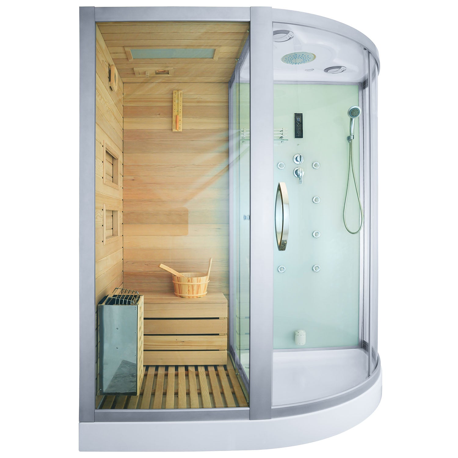 Парна душ кабина със сауна MO-1751W TRIO 180х110 см.