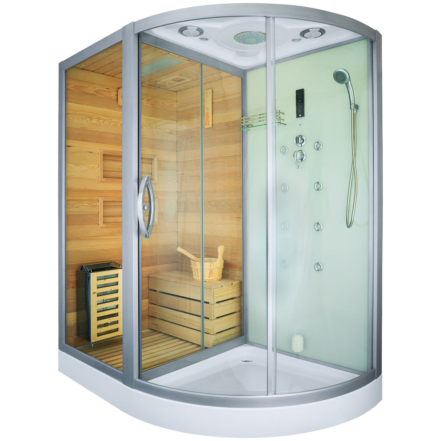 Парна душ кабина със сауна MO-1751W TRIO 180х110 см.