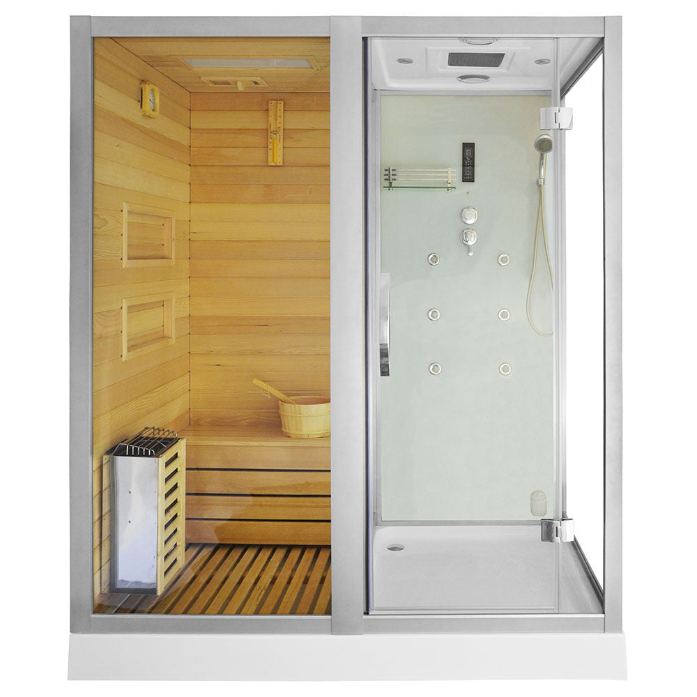 Парна душ кабина със сауна MO-1752W TRIO 180х110 см.