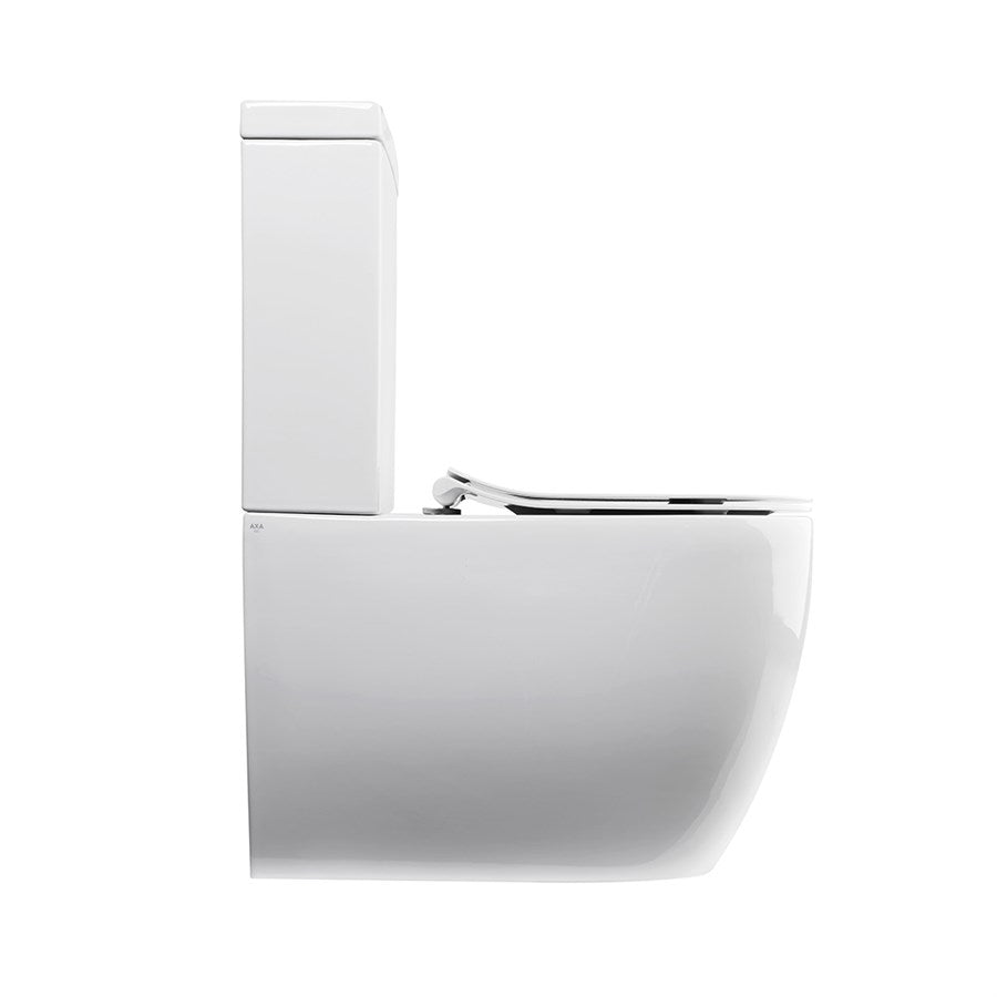 Мобонлок Glomp Rimless - AXA Italy бял порцеланов моноблок без ринг, NO RIM, икономична 2.5/4.5L промивка, KERANOVA онлайн магазин