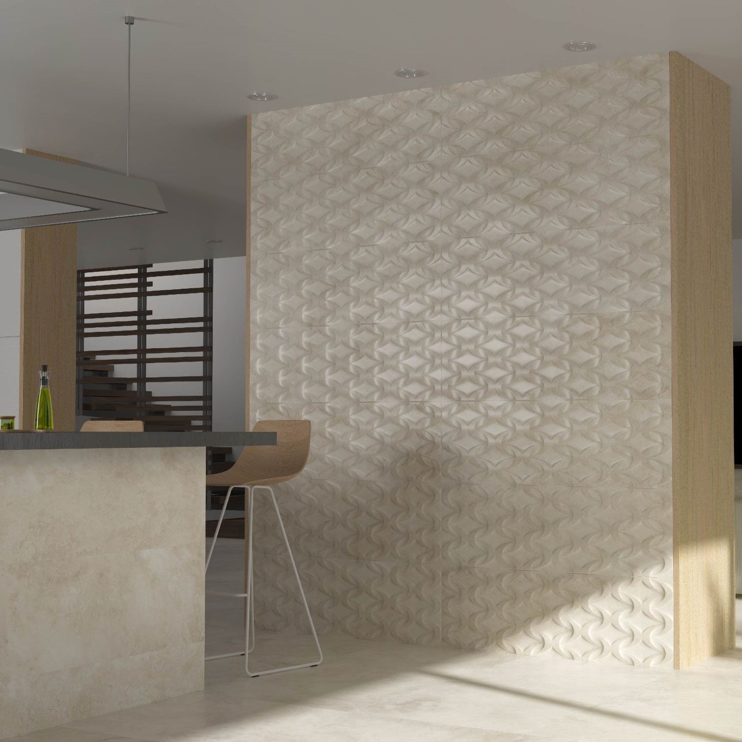 Marbeline  40x120 - Newker декоративни мраморни плочки в баня от KERANOVA, светъл бежов 3D дизайн