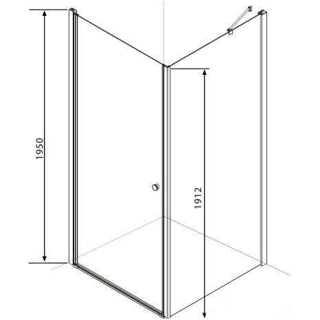 Кабина Vega 1 - 80х80 см. луксозна 80x80 см душ кабина с една люлееща врата, 6 мм закалено стъкло, височина 195 см, KERANOVA онлайн магазин