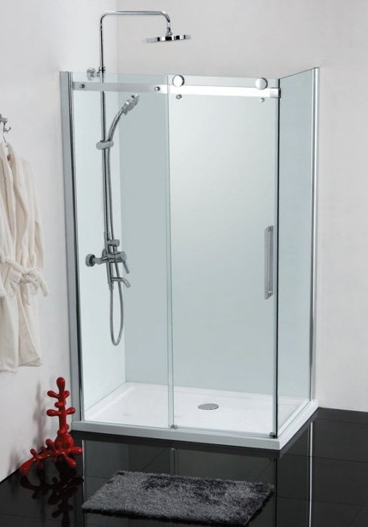 Кабина Saphir - 80x120 см. асиметрична душ кабина 8 мм закалено стъкло, магнитен уплътнител, алуминиев профил — KERANOVA онлайн магазин