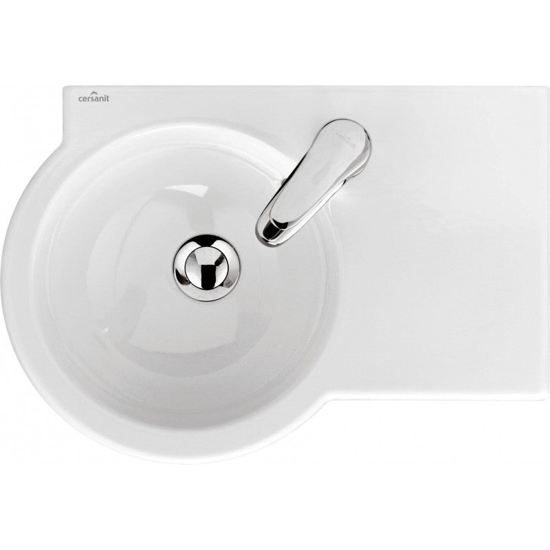 Ъглова мивка Nano 50х34 см. лява/дясна - компактна бяла ъглова мивка Nano, модел Cersanit, онлайн магазин за обзавеждане за бани KERANOVA