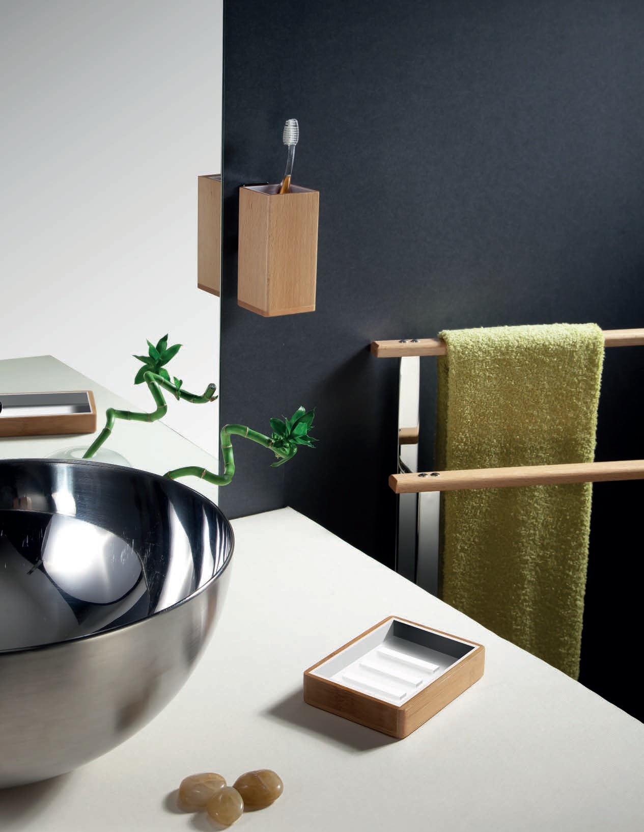 Серия Natura 1900 - естествено дърво дървен държач за четки и сапун в онлайн магазин за обзавеждане за бани KERANOVA