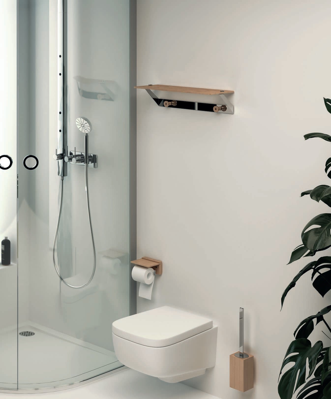 Серия Natura 1900 - естествено дърво дървен рафт и аксесоари за баня в стил KERANOVA, испански дизайн