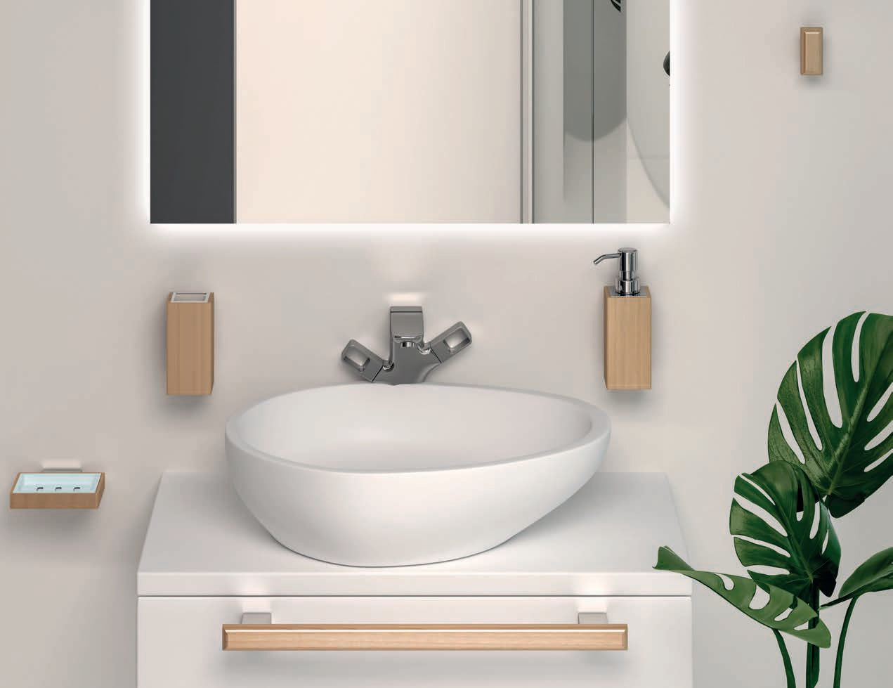 Серия Natura 1900 - естествено дърво дървени аксесоари за баня в онлайн магазин за обзавеждане KERANOVA, испански дизайн, топла хармония