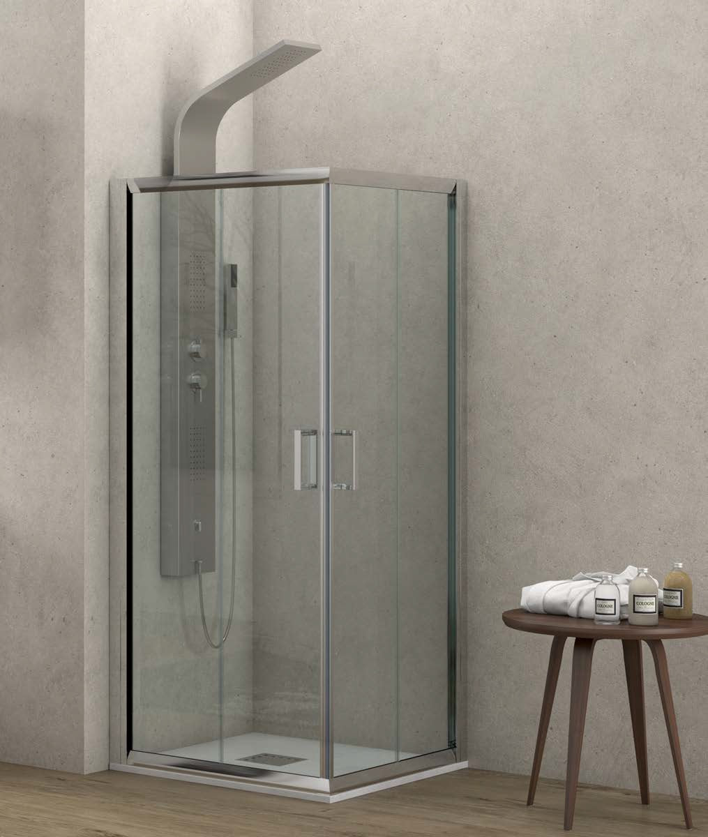 Душ кабина New Flora 100 - 70x70 см. квадратна, 5.5 мм прозрачно закалено стъкло, хромиран профил, магнитни уплътнения, KERANOVA онлайн магазин