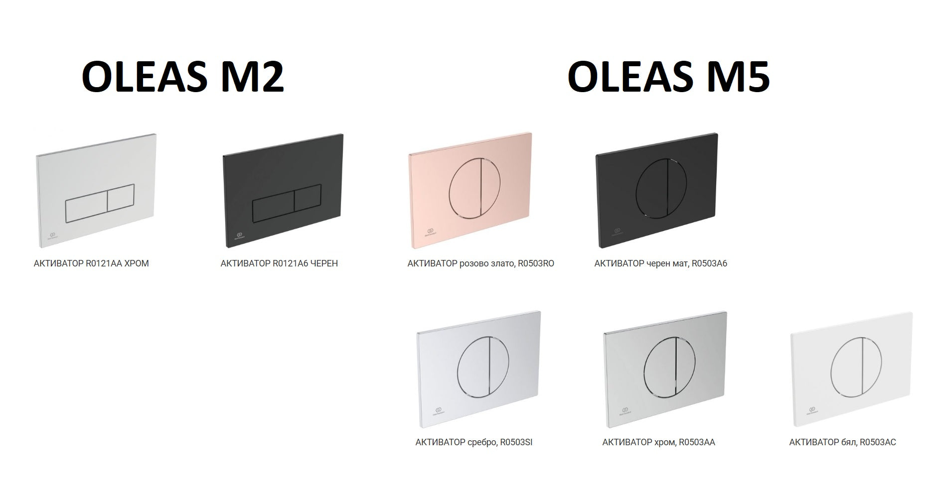 Комплект Tesi AquaBlade - Ideal Standard бутонни активатори Oleas M2 и M5 за онлайн магазин KERANOVA