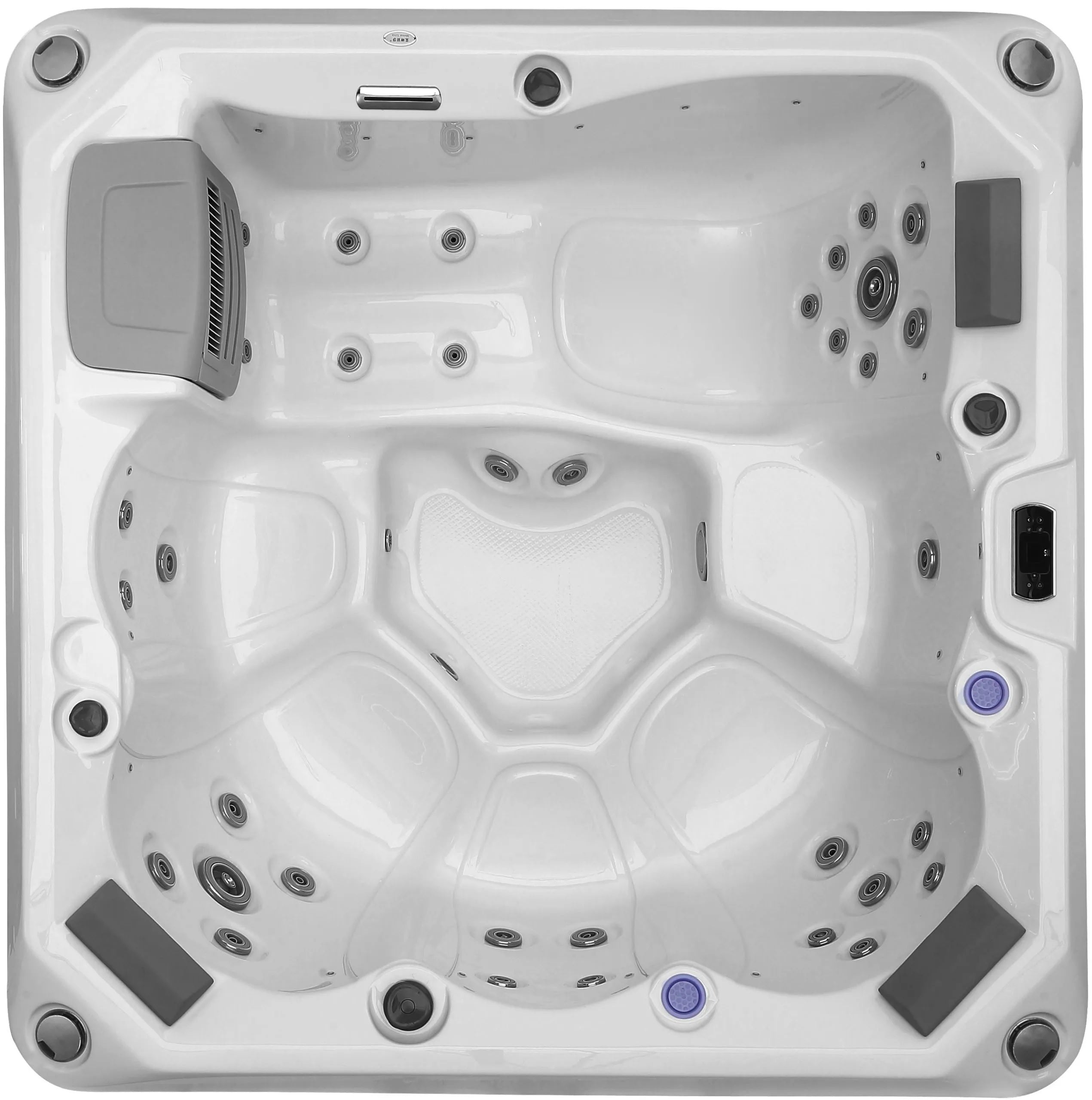 Oasis River 200x200 см. бяло джакузи за 6 души, просторен дизайн и множество масажни дюзи — онлайн магазин KERANOVA