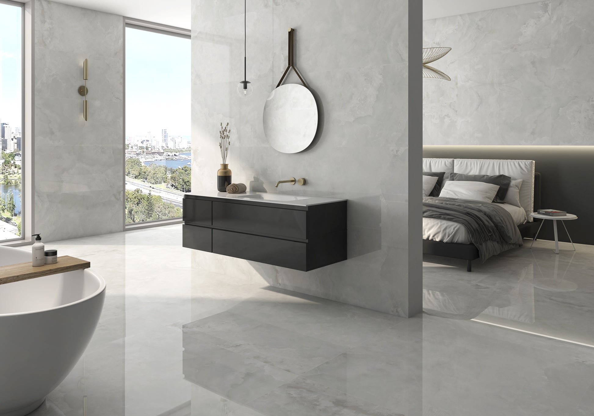 Onix Polished 60x120 ITT Ceramic полиран гранитогрес в луксозен баня и спалня онлайн магазин KERANOVA