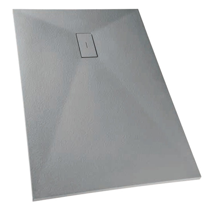 Композитно корито Optimo в светлосив цвят, тънко поддушово корито с централен сифон, модерен минималистичен дизайн - KERANOVA