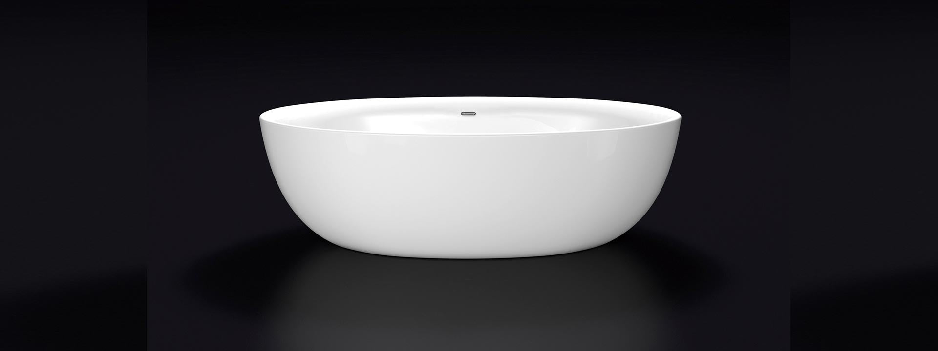 Alt Tag: Свободно стояща вана Oval 186х89 см. бяла акрилна свободно стояща вана Oval за баня KERANOVA, двустенна конструкция от Унгария