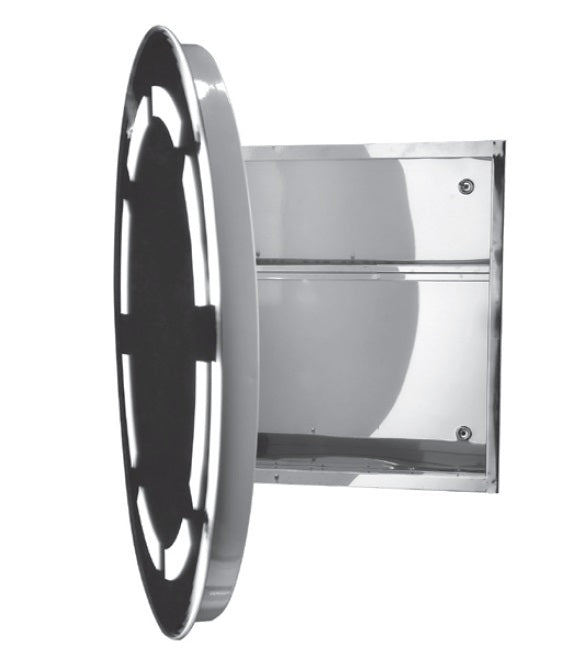 Огледален шкаф с осветление PIC012 от неръждаема стомана, скрито LED осветление 6400К, IP67, размер 53x53x14 см