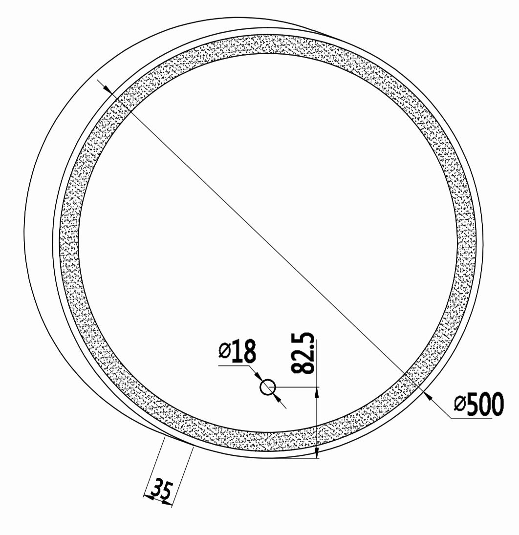 Огледало с осветление Anatoli Ф50 см. дизайнерско кръгло огледало с LED 6400K IP44 за баня - KERANOVA онлайн магазин