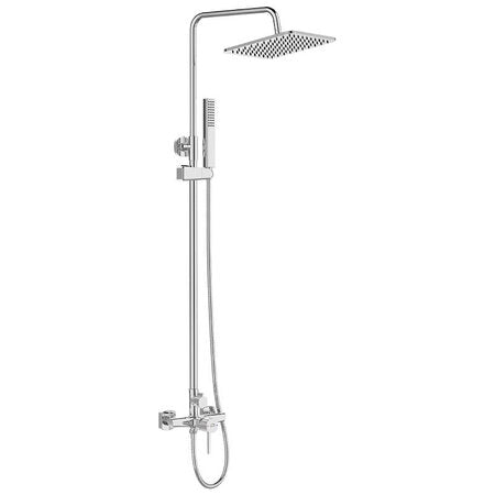 Душ колона Pola - Laveo с месингов смесител, телескопична 94-138.5 см, душ пита 20x20 см и ръчен душ, онлайн магазин KERANOVA