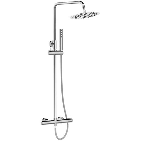 Душ колона Pretto - Laveo с телескопична стойка, дъждовен душ Ø25 см и ръчен душ за онлайн магазин KERANOVA