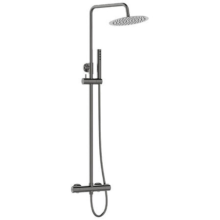 Термостатична душ колона Pretto Thermostatic Graphite - Laveo, телескопична душ колона графит, онлайн магазин за баня KERANOVA