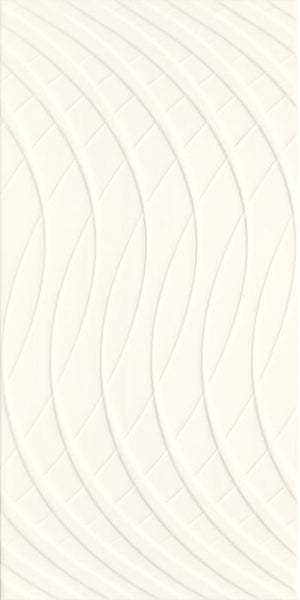 Porcelano Bianco STR 30x60 бяла релефна плочка с вълнообразен дизайн за баня - онлайн магазин за обзавеждане KERANOVA