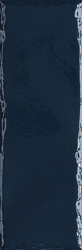Porcelano Blue Ondulado 9.8x29.8 тъмносин гланцов релефен плочки за баня от онлайн магазин KERANOVA