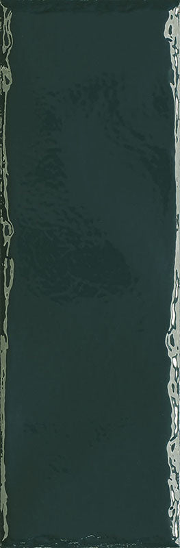 Porcelano Green Ondulado 9.8x29.8 тъмнозелен вълнообразен плочков дизайн за баня от онлайн магазин KERANOVA