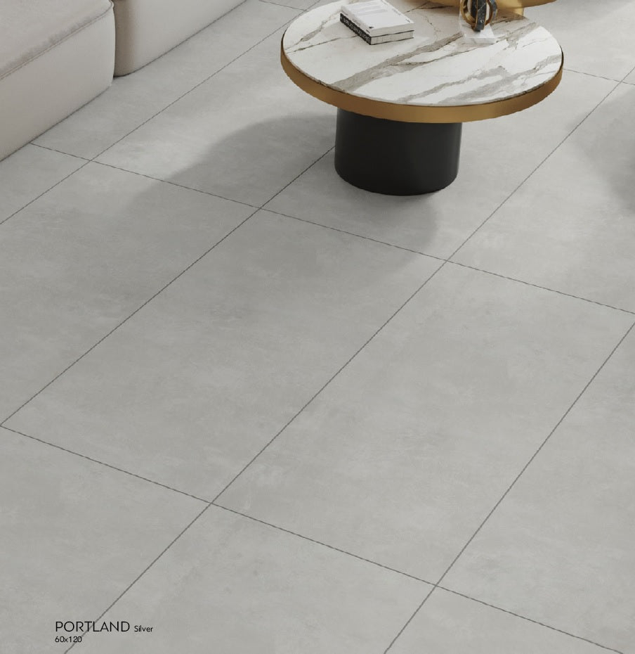 Portland 60x60, 80x80 и 60х120 см. - 3 цвята: матиран гранитогрес Portland Silver в модерен интериор, онлайн магазин за обзавеждане за бани KERANOVA