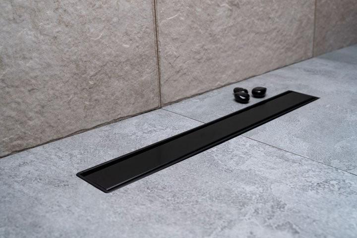 Confluo Primo Compact Line - черен мат - Pestan дизайнерски линеен сифон 2в1 за онлайн магазин KERANOVA