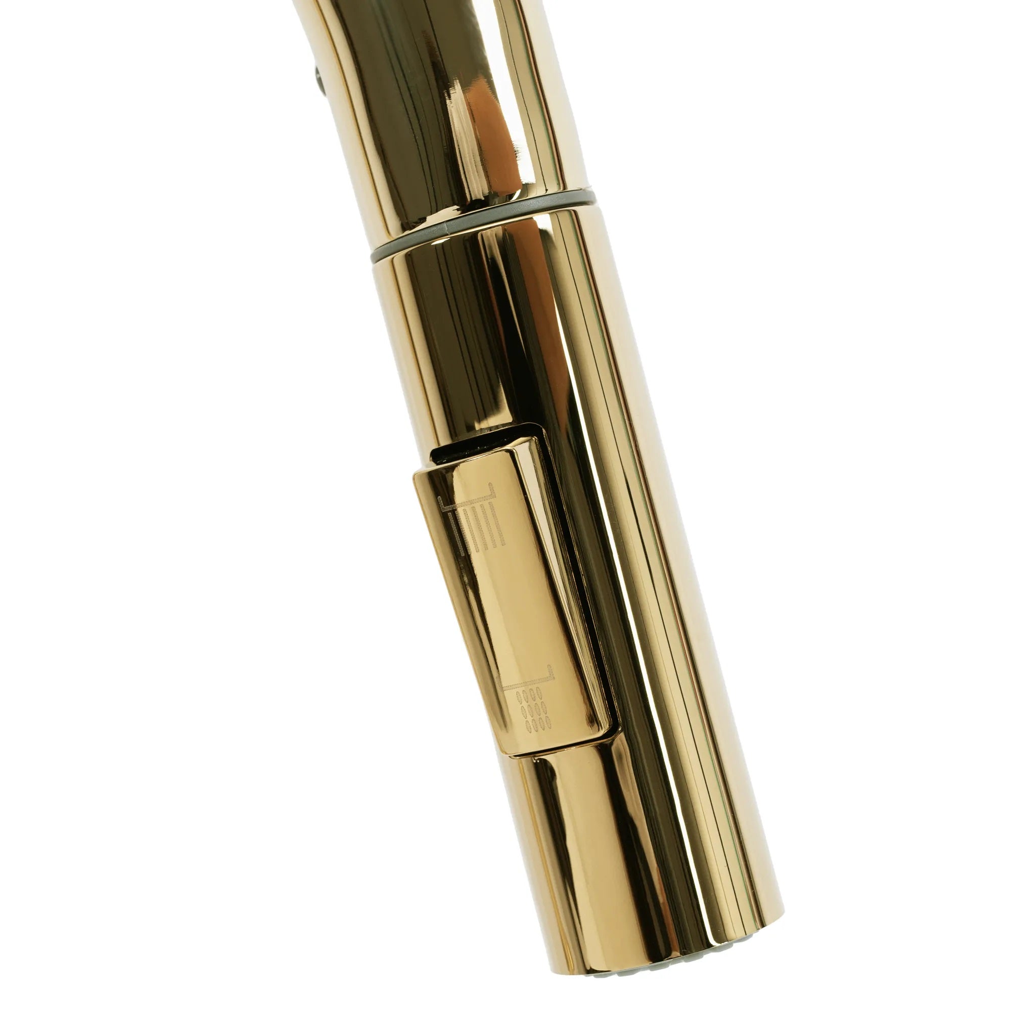 Кухненски смесител Fresh Gold - златен PVD изтеглящ накрайник с две функции, детайл на дюза за онлайн магазин KERANOVA