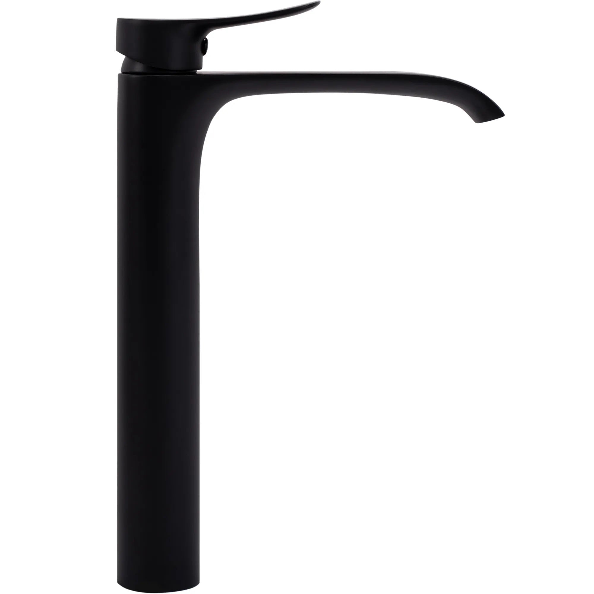 Смесител за мивка Dart Black High - черен мат, висок модел, керамичен механизъм, чучур 14.5 см, онлайн магазин за обзавеждане за бани KERANOVA