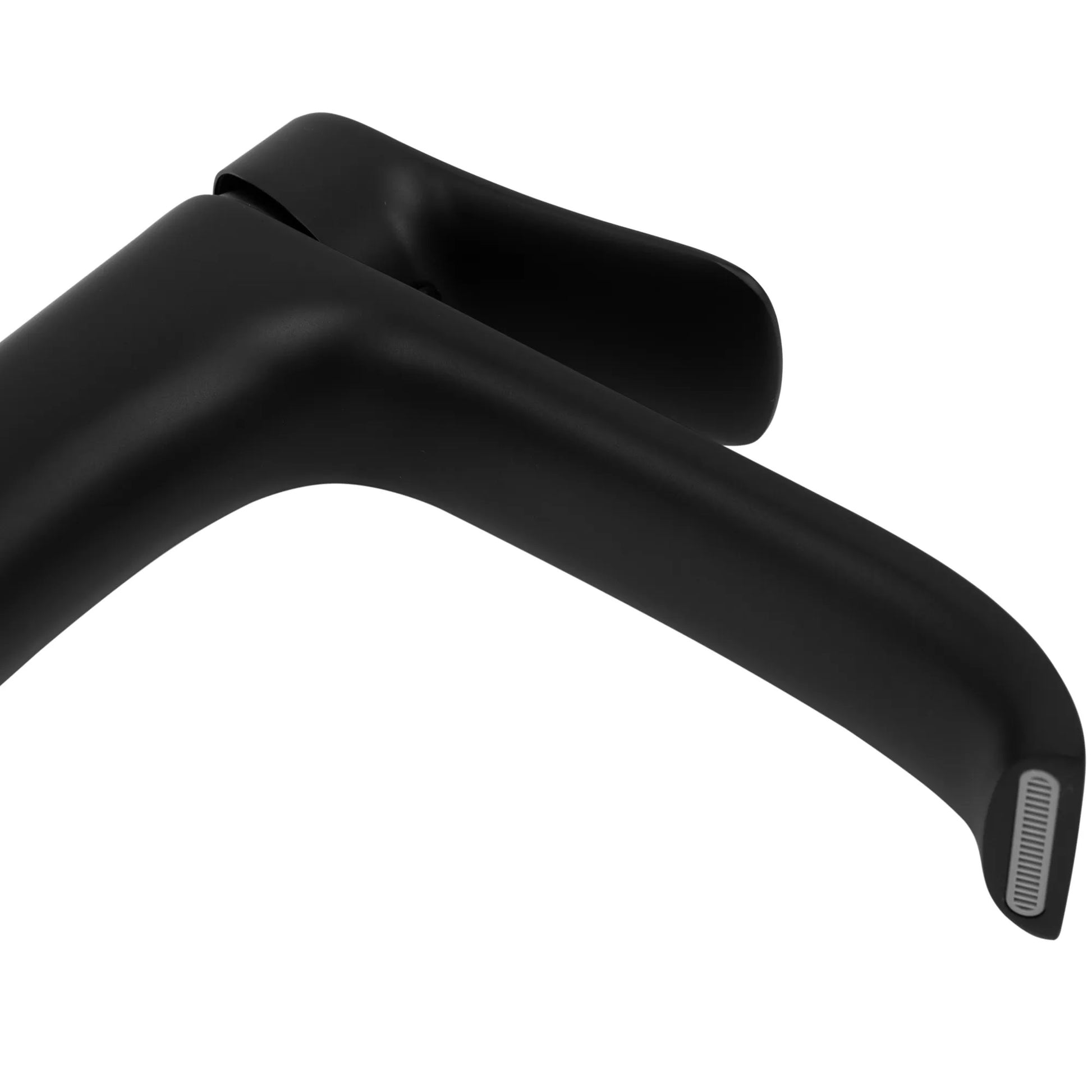 Alt Tag: Смесител за мивка Dart Black High черен мат за онлайн магазин KERANOVA, модерен дизайн, керамичен механизъм, без изпразнител