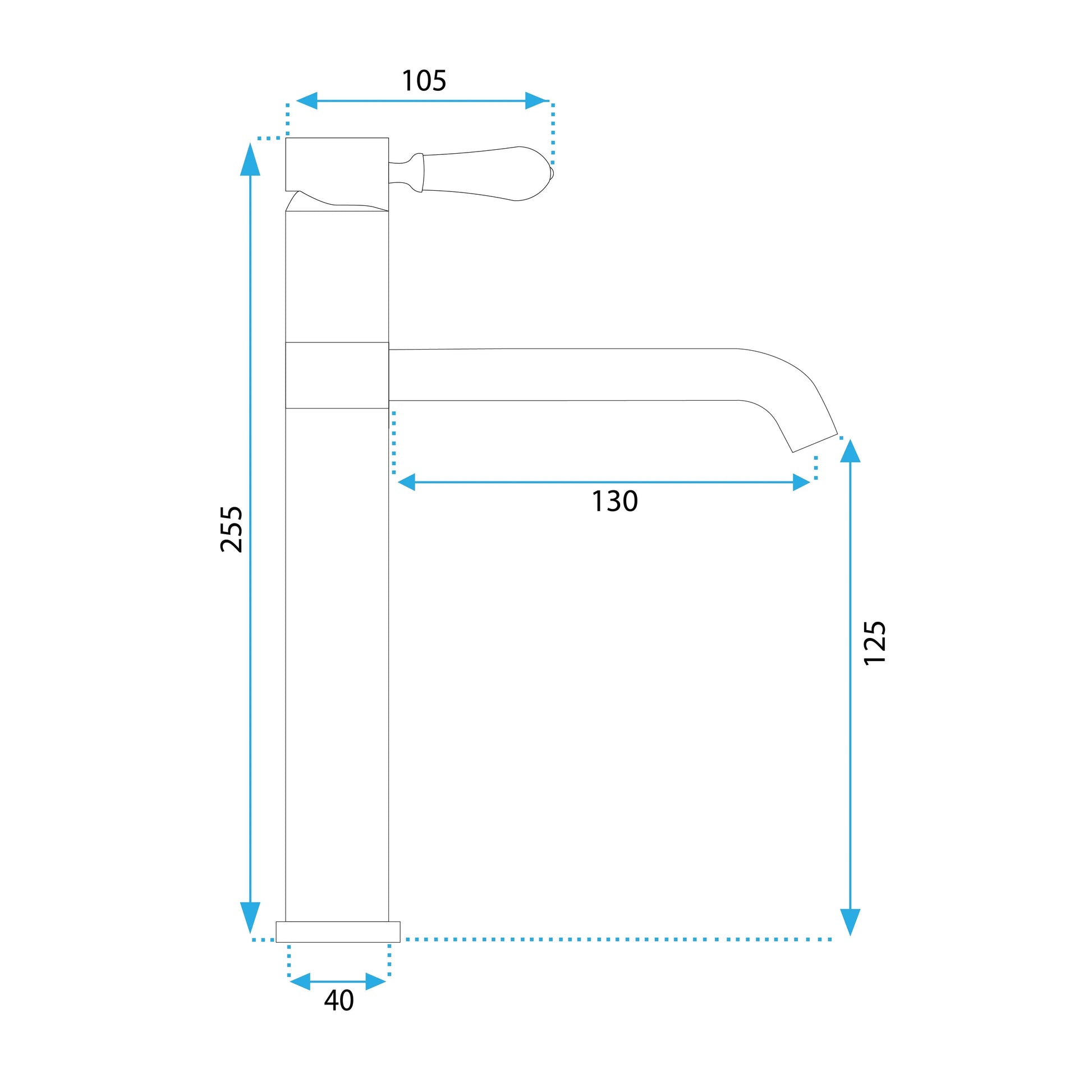 Смесител Serra Black Low - REA матово черен смесител за мивка с височина 255 мм и чучур 130 мм, онлайн магазин за обзавеждане за бани KERANOVA