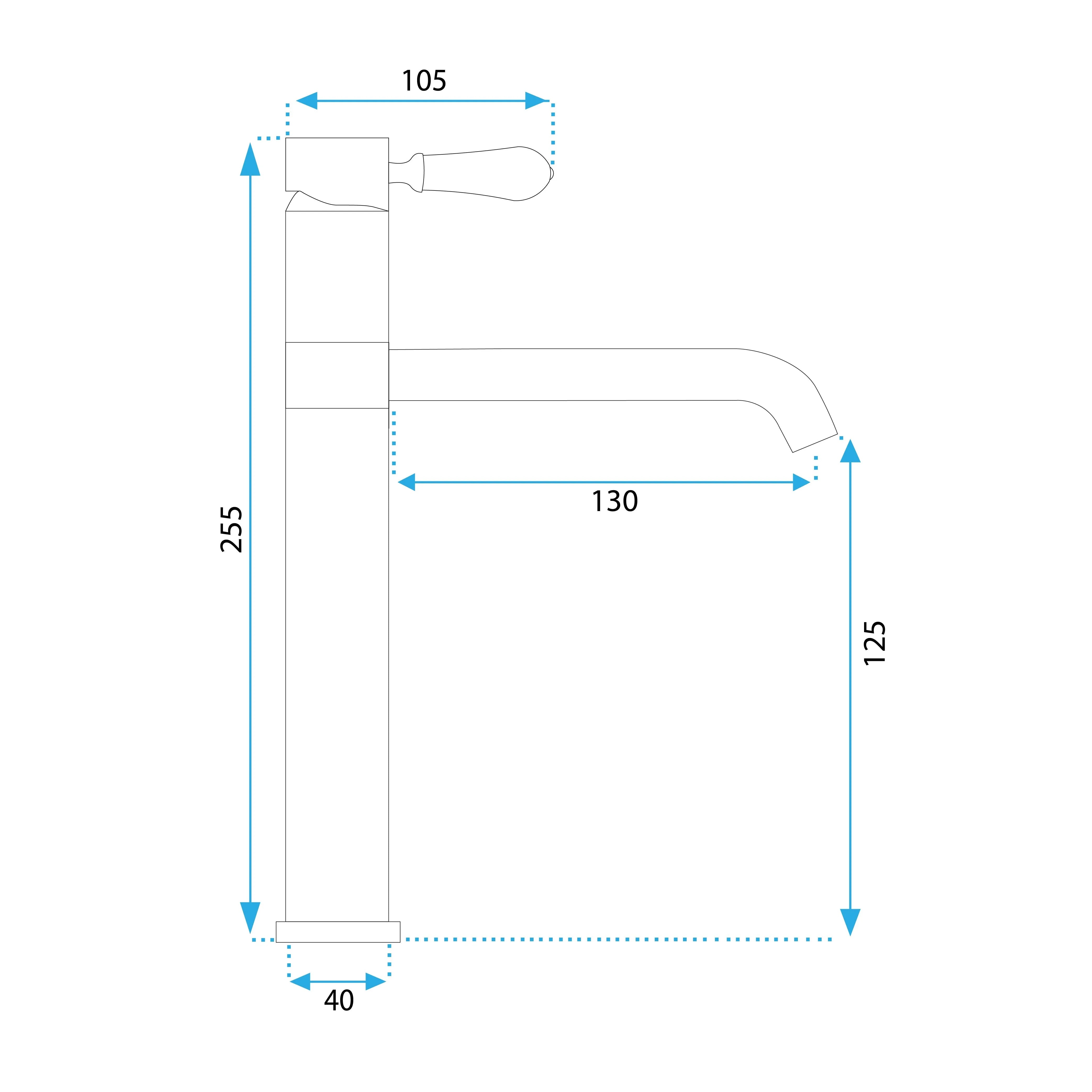 Смесител Serra Black Low - REA матово черен смесител за мивка с височина 255 мм и чучур 130 мм, онлайн магазин за обзавеждане за бани KERANOVA