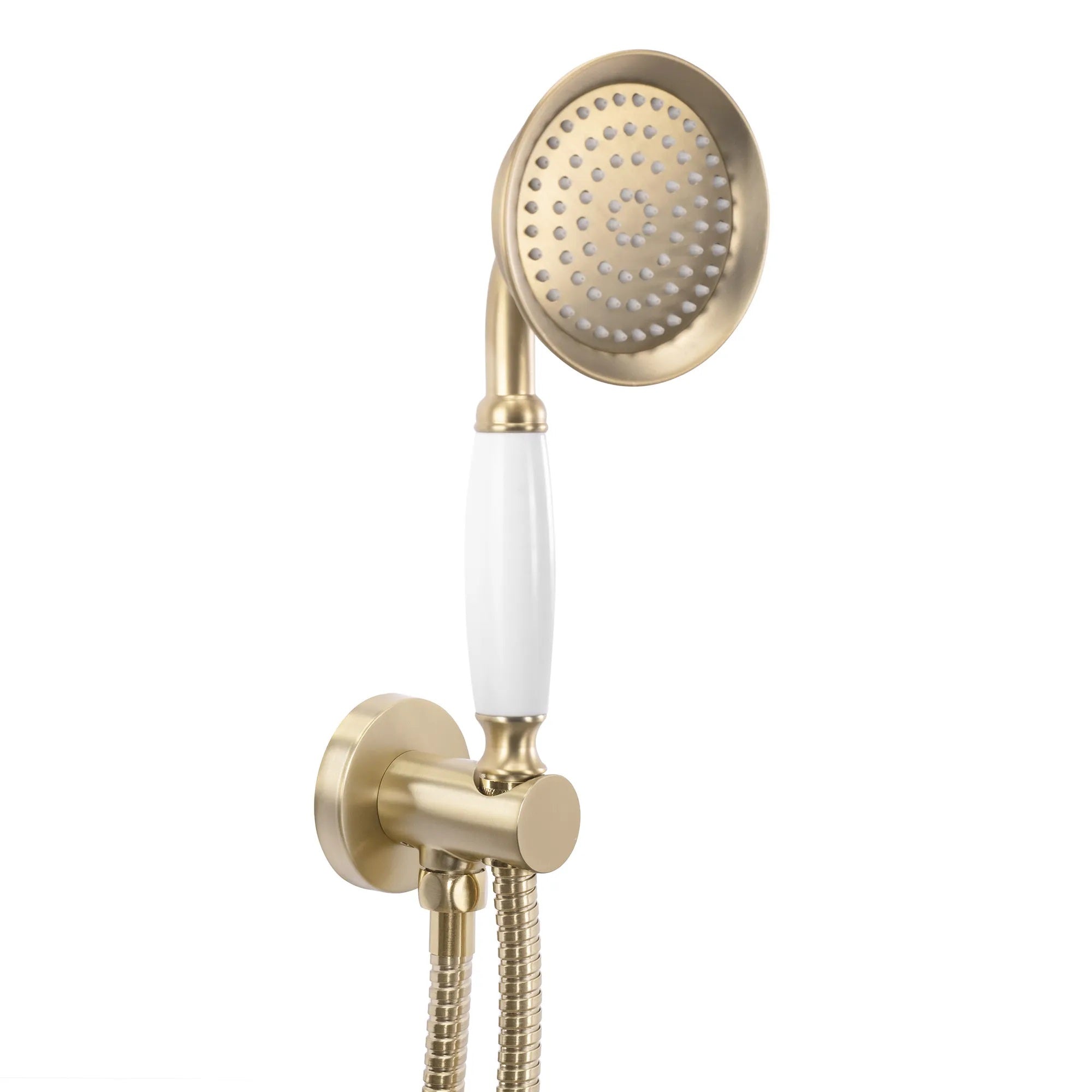 Вградена душ система Serra Brush Gold Box - REA ръчен душ златен мат PVD с държач и 150 см шлаух за онлайн магазин KERANOVA