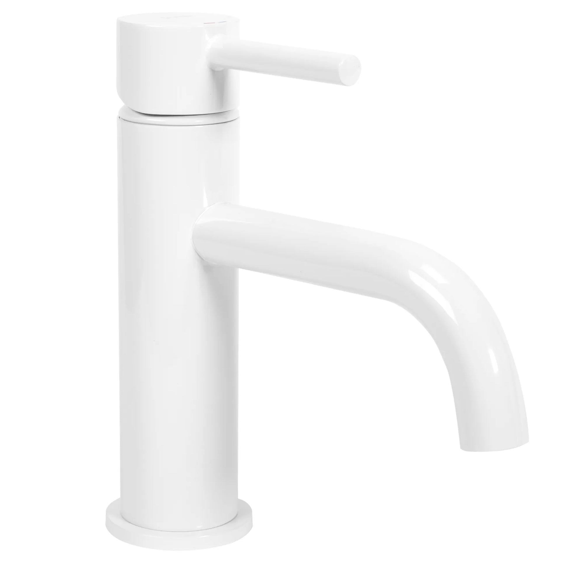 Смесител Lungo White бял мат за мивка, модерен дизайн, керамичен механизъм, дължина чучур 11.5 см - онлайн магазин KERANOVA