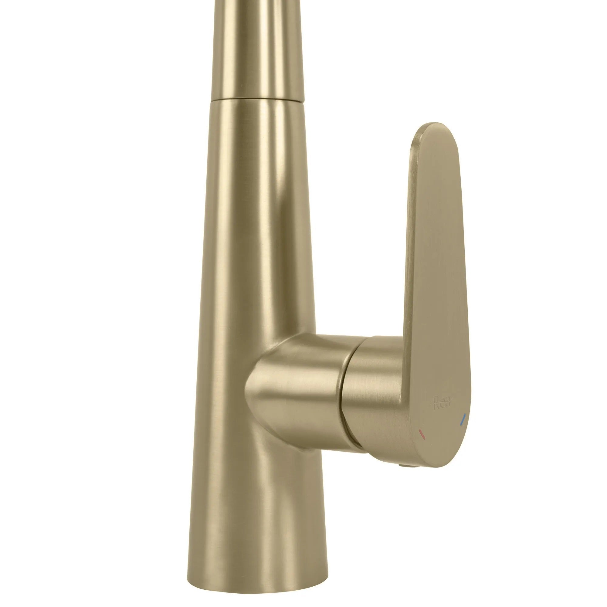 Кухненски смесител Ross Brush Gold – едноръкохватков смесител с изтеглящ накрайник и PVD драскано злато за онлайн магазин KERANOVA