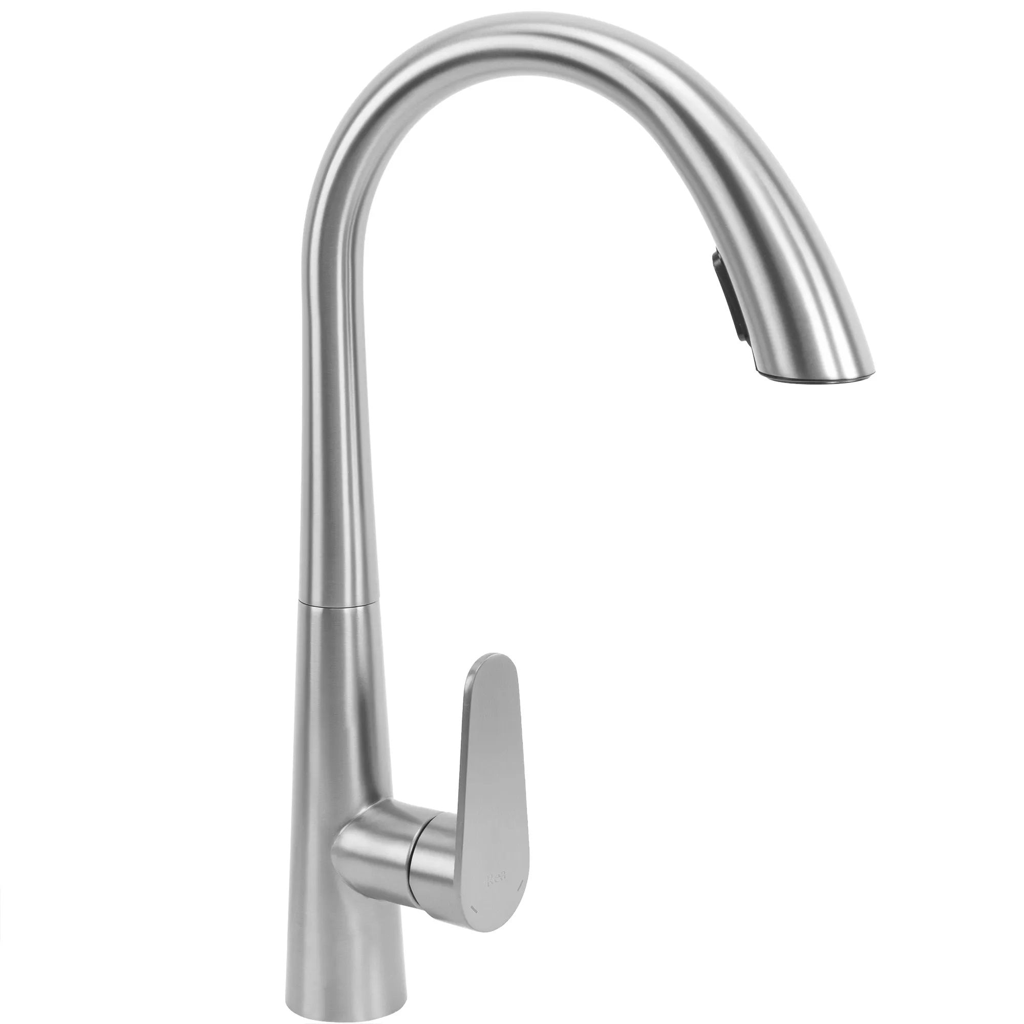 Кухненски смесител Ross Brush Nickel Inox - сатенен смесител с извита тръба и изтеглящ накрайник, онлайн магазин за обзавеждане KERANOVA