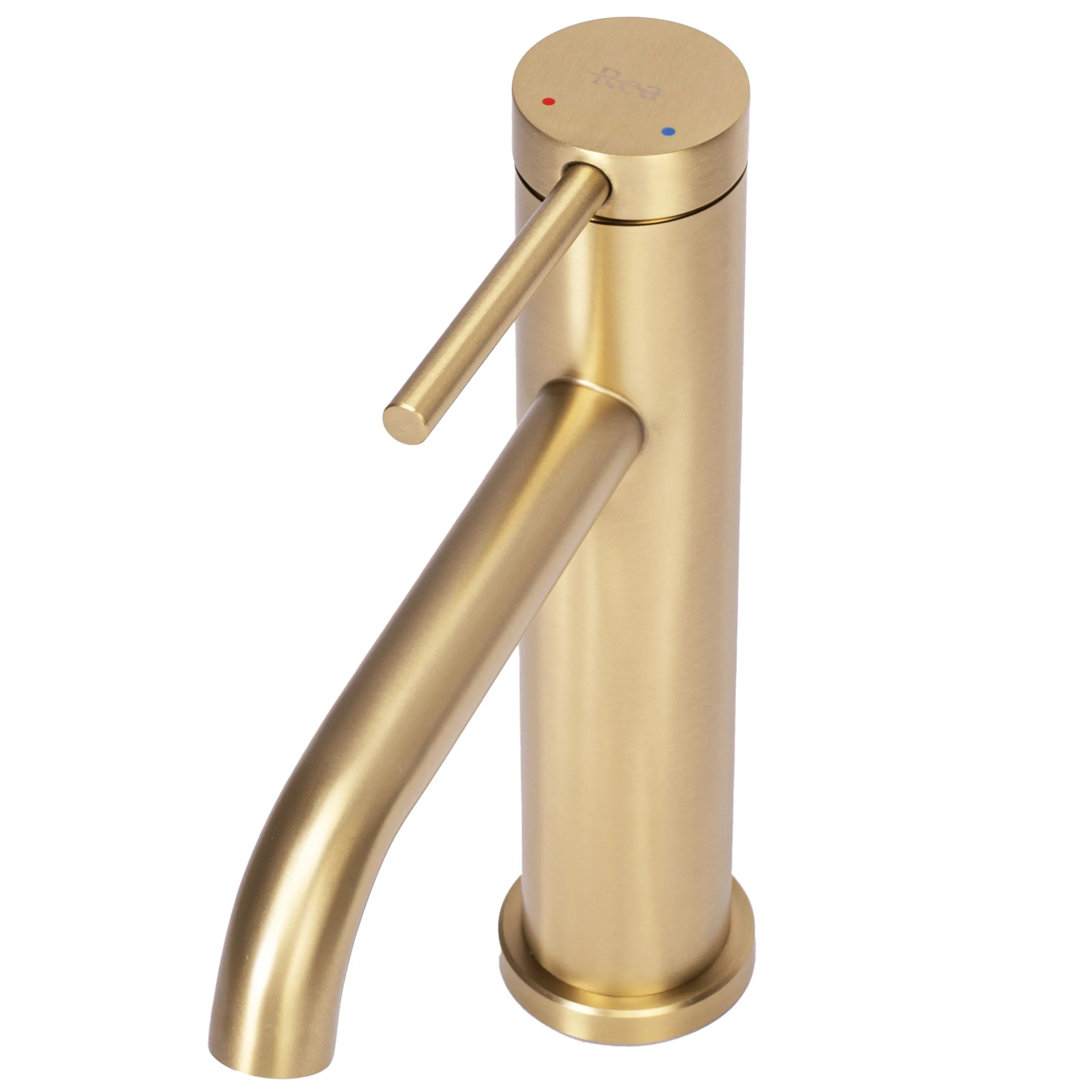 Смесител Rea Clif Gold Brush - матирано злато, матиран златен едноръкохватков смесител за мивка, модерен дизайн, онлайн магазин KERANOVA