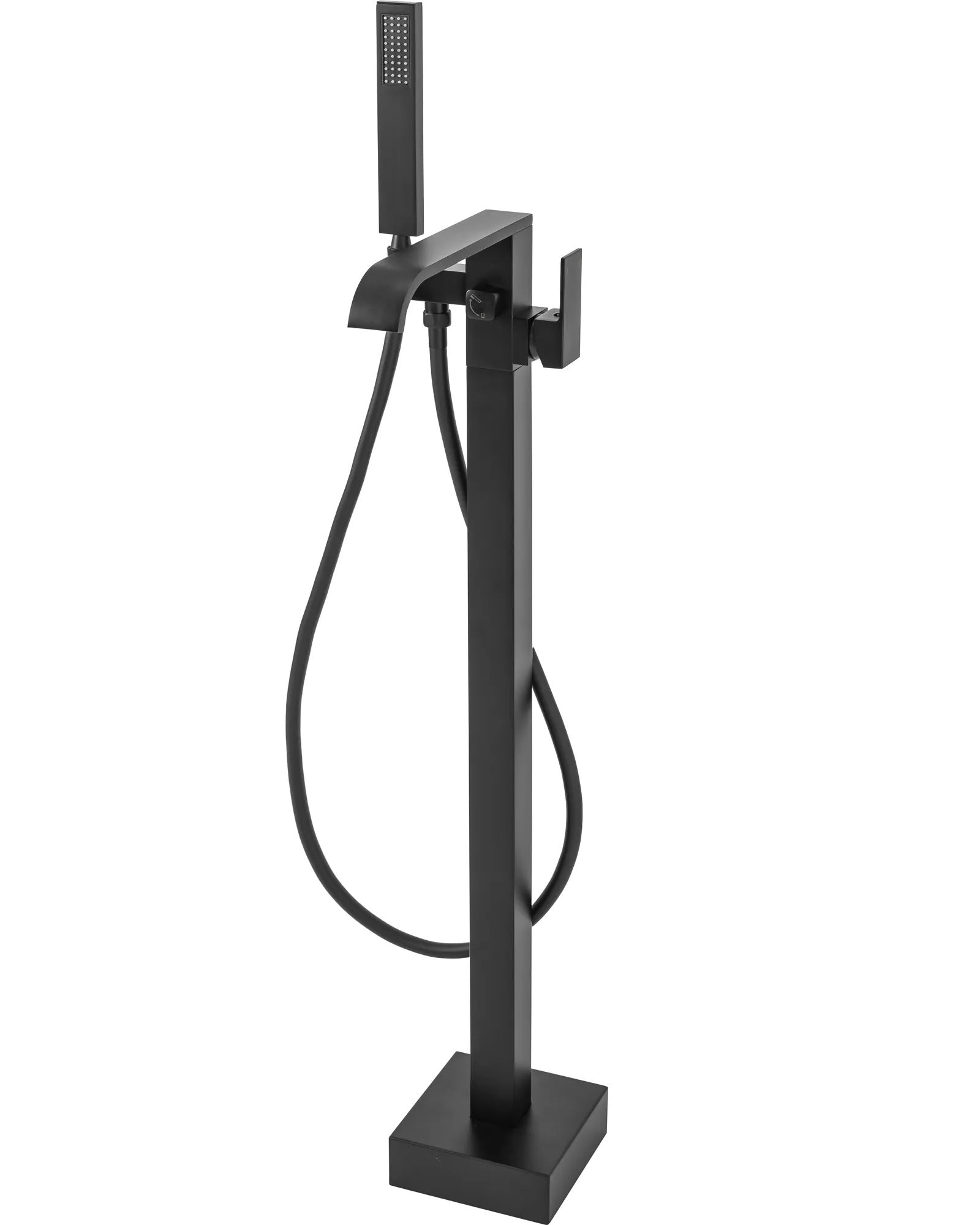 Свободностоящ смесител за вана REA Carat Black - матово черен подов ванен смесител с ръчен душ и 150 см шлаух, KERANOVA онлайн магазин