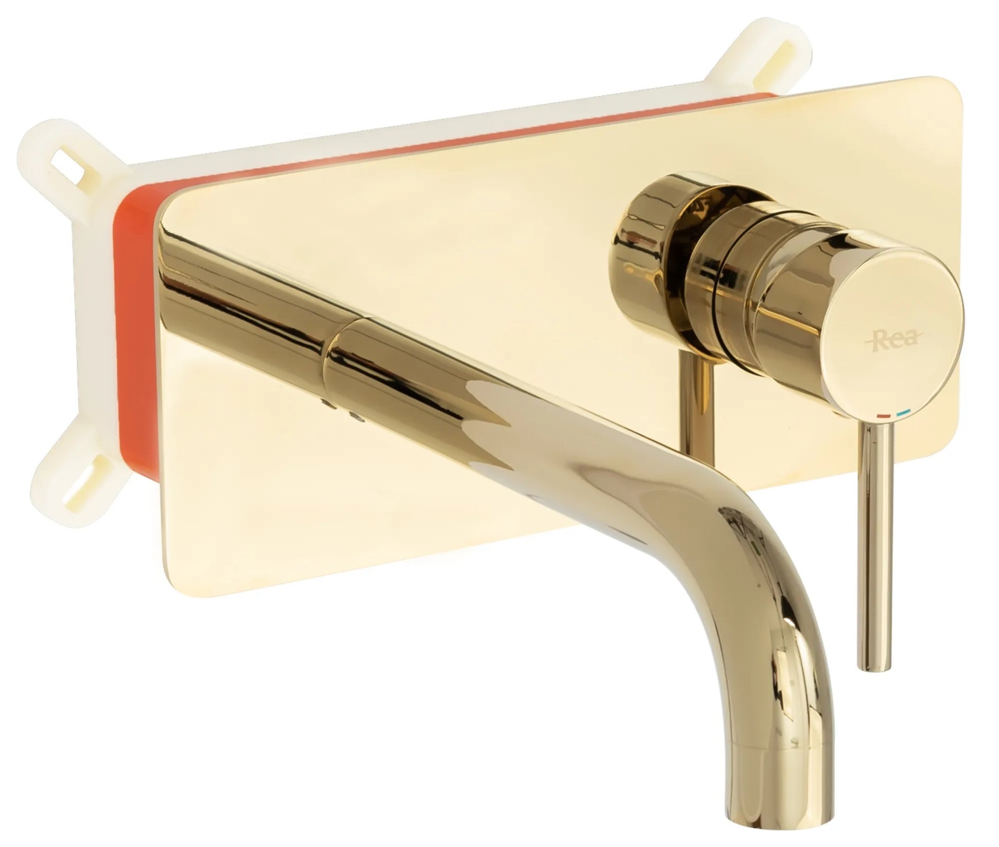 Viva Gold вграден стенен смесител за мивка златен модерен овален дизайн 19 см чучур онлайн магазин KERANOVA