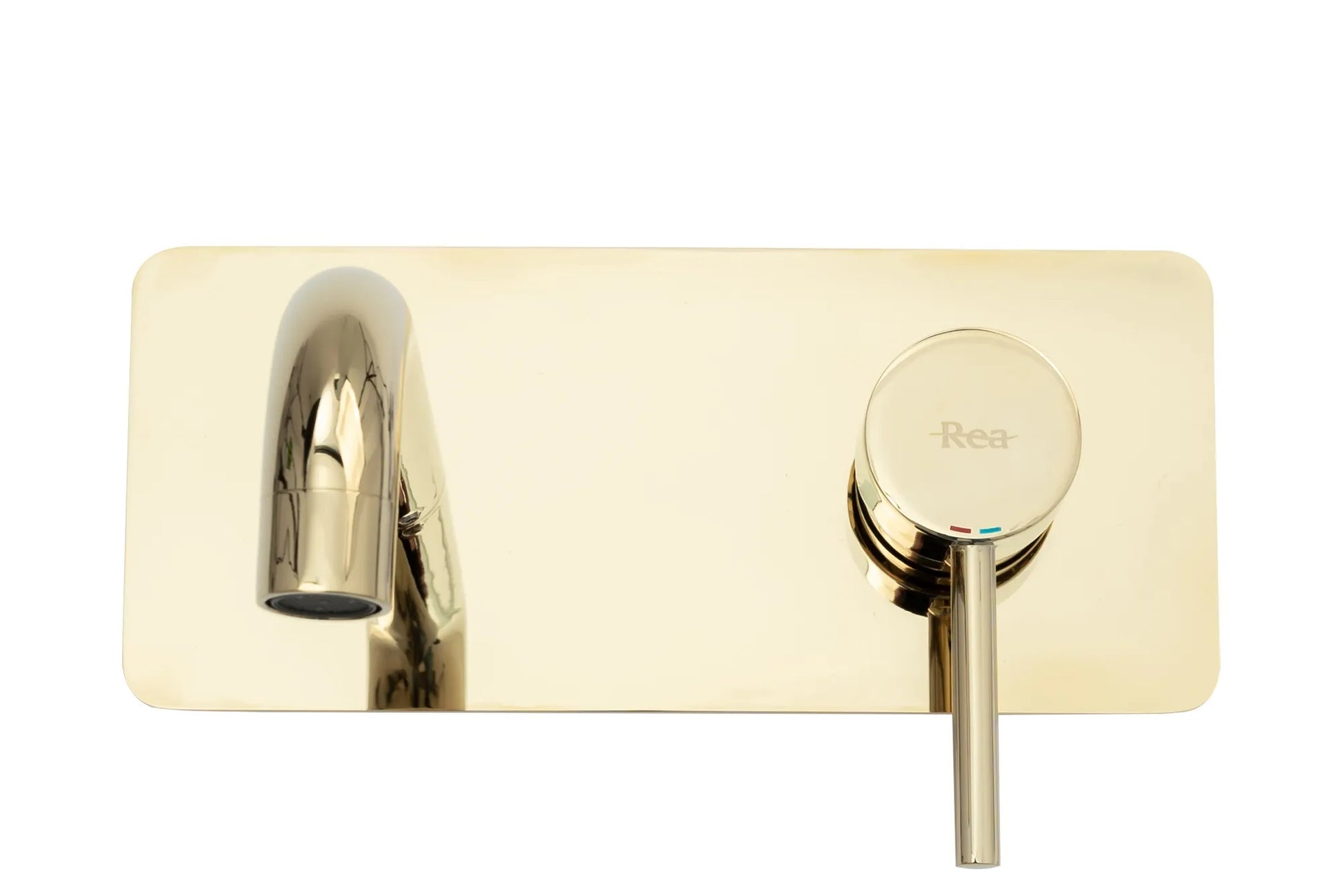 Viva Gold вграден стенен смесител за мивка златен, модерен овален дизайн, керамичен механизъм, без изпразнител — KERANOVA онлайн магазин